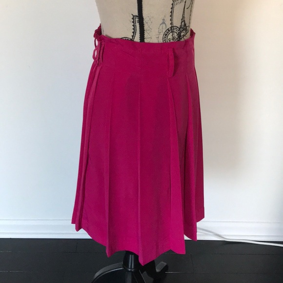 Meadow Rue,Hot pink belted&pleated, wrap skirt.Sz8 - Picture 4 of 8